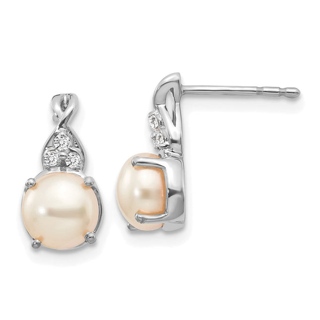 14k White Gold Earrings Style EM3625 - Classique Jewelry Inc.
