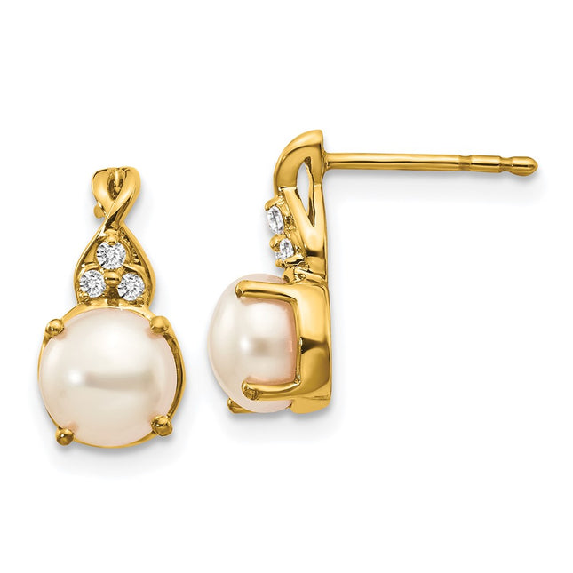 14k Yellow Gold Earrings Style EM3625 - Classique Jewelry Inc.