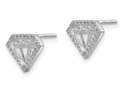 14k White Gold Earrings Style EM3697 - Classique Jewelry Inc.