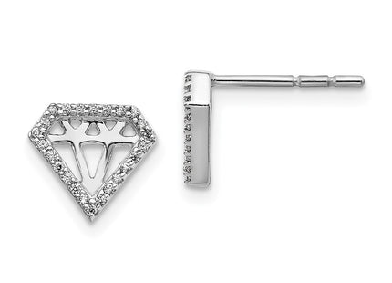 14k White Gold Earrings Style EM3697 - Classique Jewelry Inc.