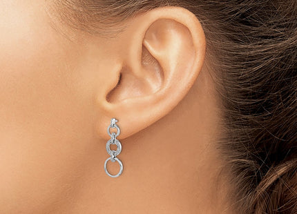 14K white gold diamond drop earrings, another view
