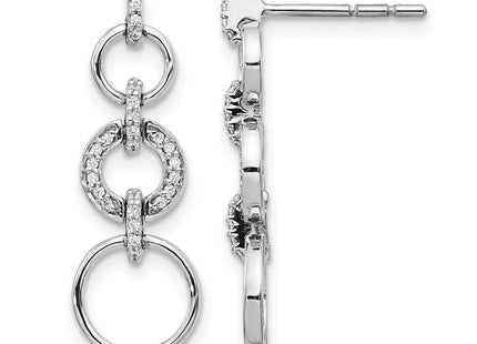 14K white gold diamond drop earrings