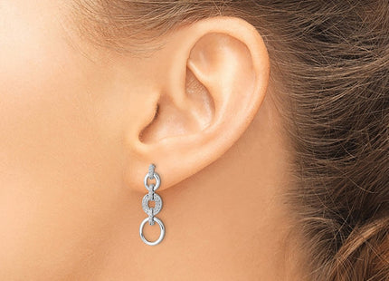 14k White Gold Diamond Fancy Dangle Earrings (Style EM3721-014-WA)