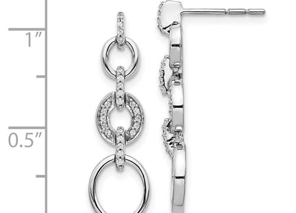 14k White Gold Diamond Fancy Dangle Earrings (Style EM3721-014-WA)