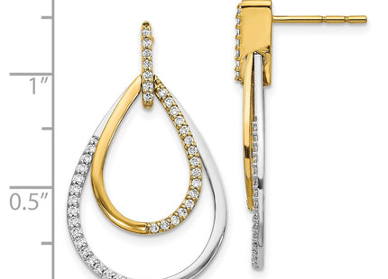 14k Two-tone Earrings Style EM3824 - Classique Jewelry Inc.