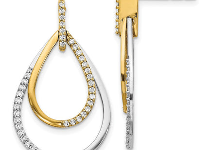 14k Two-tone Earrings Style EM3824 - Classique Jewelry Inc.
