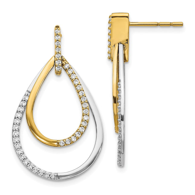 14k Two-tone Earrings Style EM3824 - Classique Jewelry Inc.