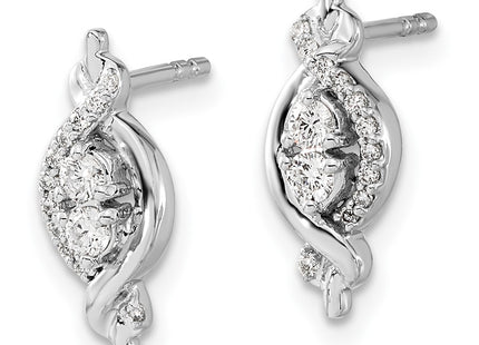 14k White Gold Earrings Style EM3838 - Classique Jewelry Inc.