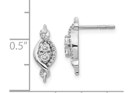 14k White Gold Earrings Style EM3838 - Classique Jewelry Inc.