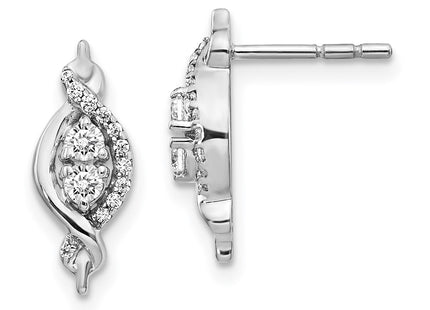 14k White Gold Earrings Style EM3838 - Classique Jewelry Inc.