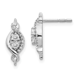 14k White Gold Diamond Fancy Earrings (Style EM3838-025-WA)