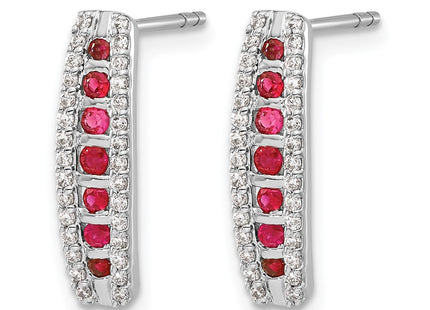 14K white gold diamond earrings, alternate view