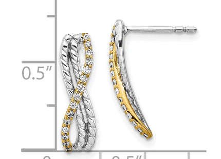 14k Two-tone Earrings Style EM3857 - Classique Jewelry Inc.