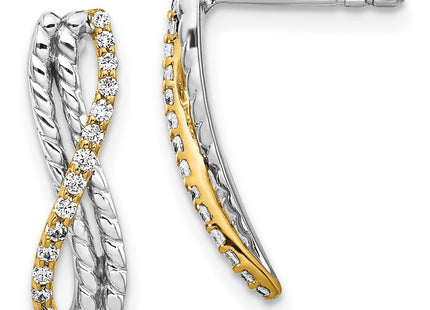 14k Two-tone Earrings Style EM3857 - Classique Jewelry Inc.