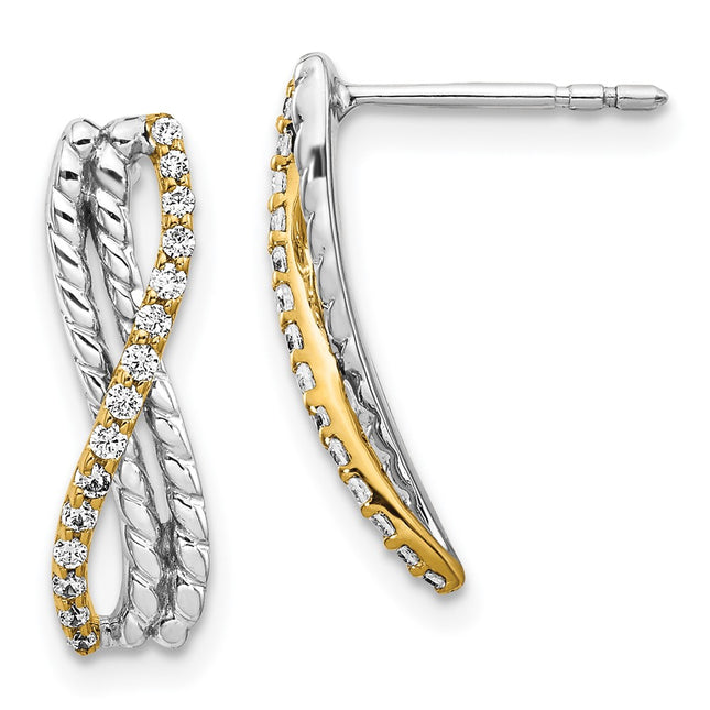 14k Two-tone Earrings Style EM3857 - Classique Jewelry Inc.