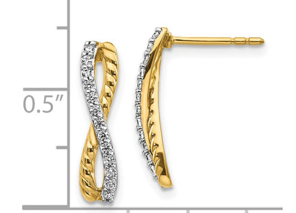 14k Two-tone Earrings Style EM3859 - Classique Jewelry Inc.
