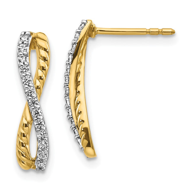 14k Two-tone Earrings Style EM3859 - Classique Jewelry Inc.