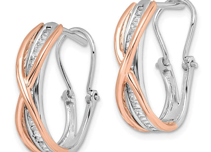 14K rose gold diamond earrings, alternate view