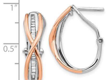 14K rose gold diamond earrings, further view