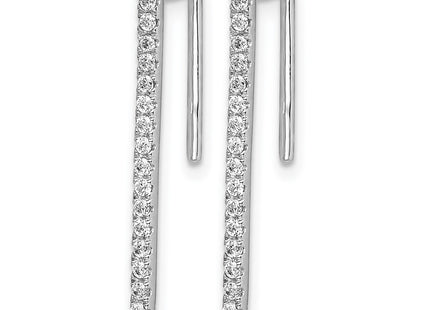 14K white gold diamond earrings, alternate view