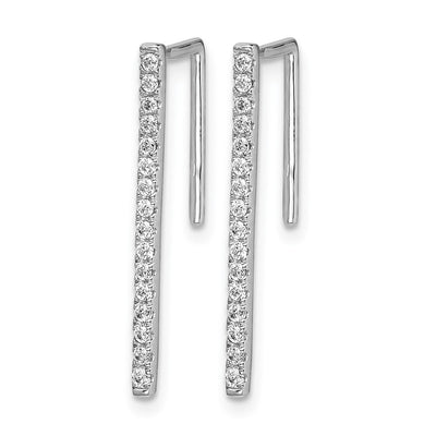 14K White Gold Diamond Fancy Earrings, 22 x 1mm