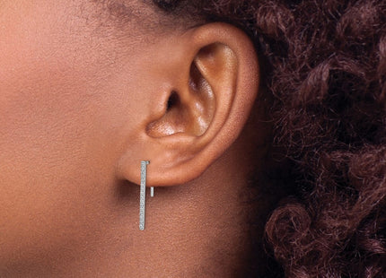 14K white gold diamond earrings, another view