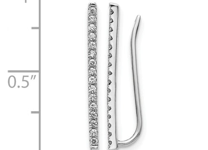 14K white gold diamond earrings, further view