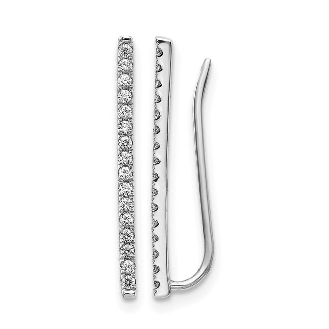 14k White Gold Diamond Fancy Earrings, 22 x 1mm