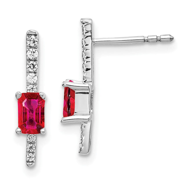 14K white gold diamond earrings