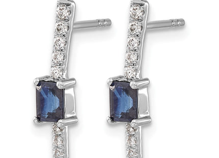 14K white gold diamond earrings, alternate view