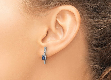14K white gold diamond earrings, another view