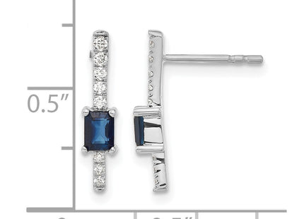 14K white gold diamond earrings, further view