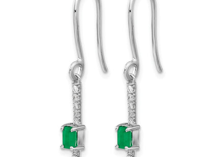 14K white gold diamond earrings, alternate view