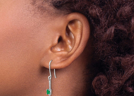 14K white gold diamond earrings, another view