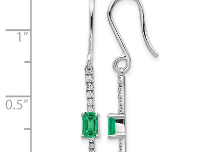 14K white gold diamond earrings, further view