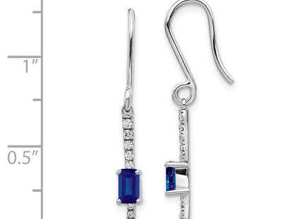 14k White Gold Diamond and Sapphire Fancy Earrings (Style EM3875-SA-014-WA)