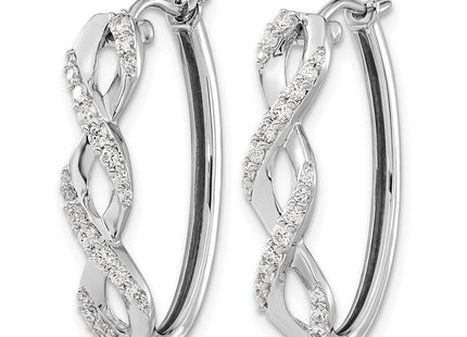 14K white gold diamond earrings, alternate view