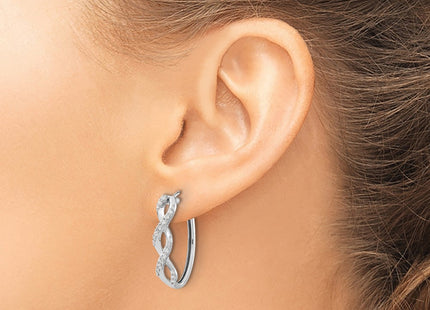 14K white gold diamond earrings, another view