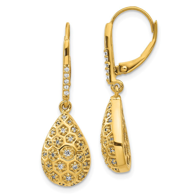 14k Yellow Gold Earrings Style EM3891 - Classique Jewelry Inc.