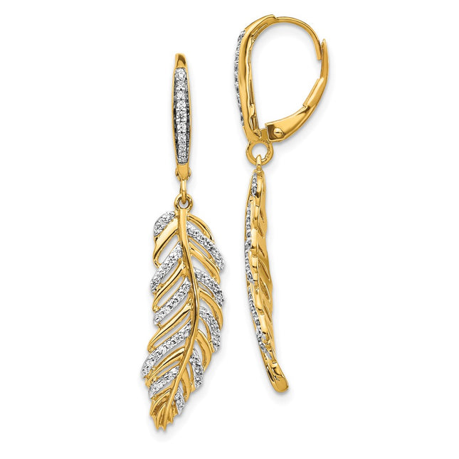 14k Yellow Gold Earrings Style EM3911 - Classique Jewelry Inc.