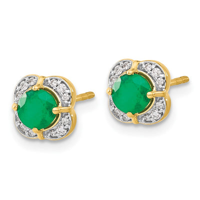 14K Diamond and Emerald Fancy Earrings