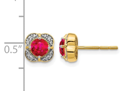 14k Diamond and Ruby Fancy Earrings