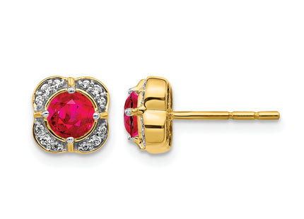 14k Diamond and Ruby Fancy Earrings