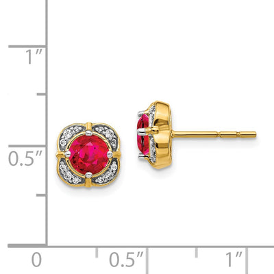 14K Diamond and Ruby Fancy Earrings
