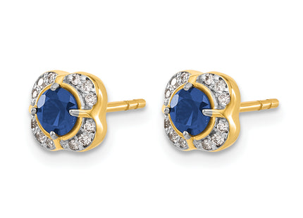 14k Diamond and Sapphire Fancy Earrings