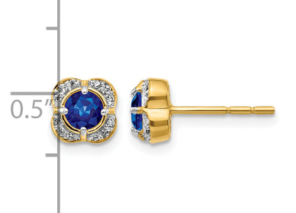 14k Diamond and Sapphire Fancy Earrings