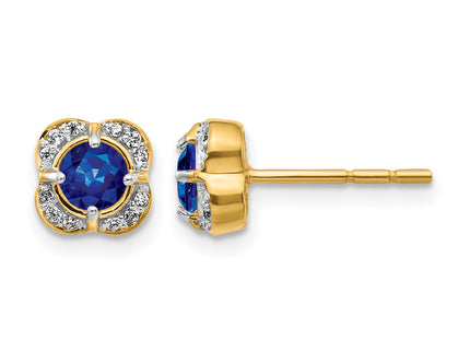 14k Diamond and Sapphire Fancy Earrings