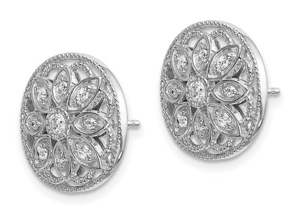 14k White Gold Earrings Style EM3941 - Classique Jewelry Inc.