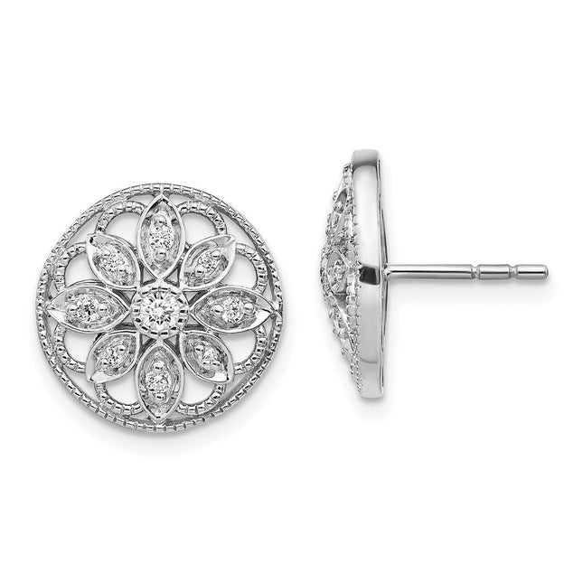 14k White Gold Earrings Style EM3941 - Classique Jewelry Inc.