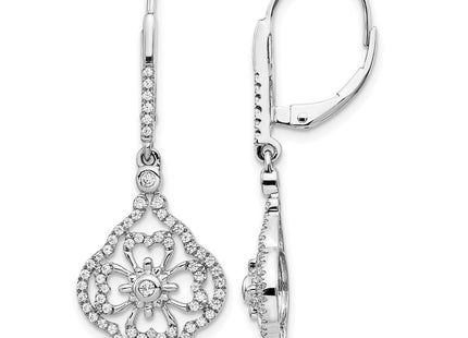 14K white gold diamond drop earrings